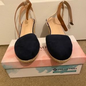 Dream Paris Navy Wedges